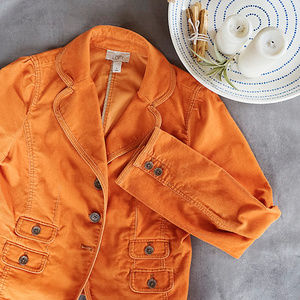 Ann Taylor LOFT Orange Corduroy Blazer NWOT